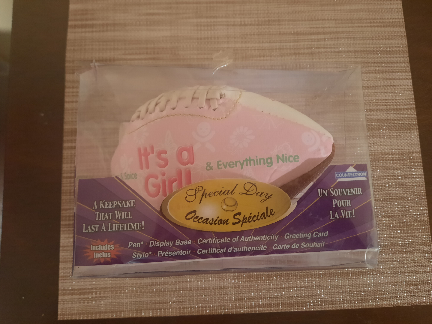 It's a Girl Keepsake Football