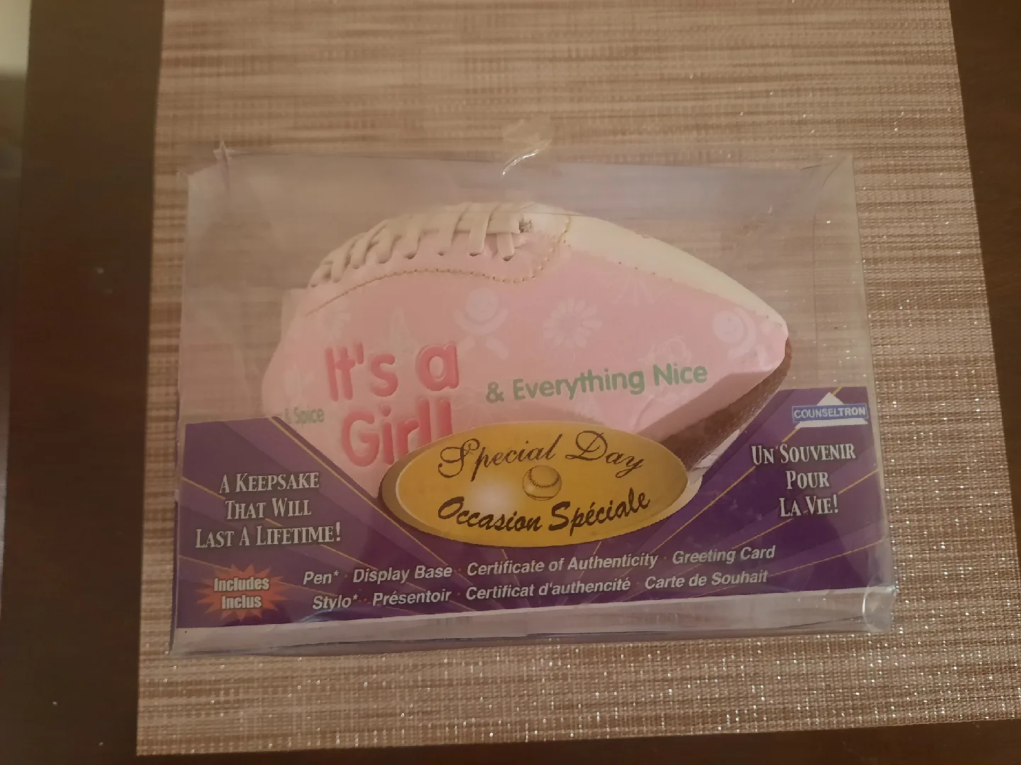 It's a Girl Keepsake Football thumbnail