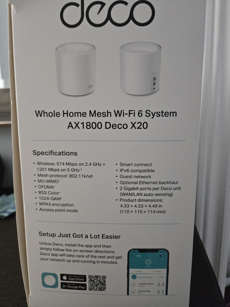 🏆TP-Link Deco X20 AX1800 Whole Home Mesh Wi-Fi 6 System - photo 2
