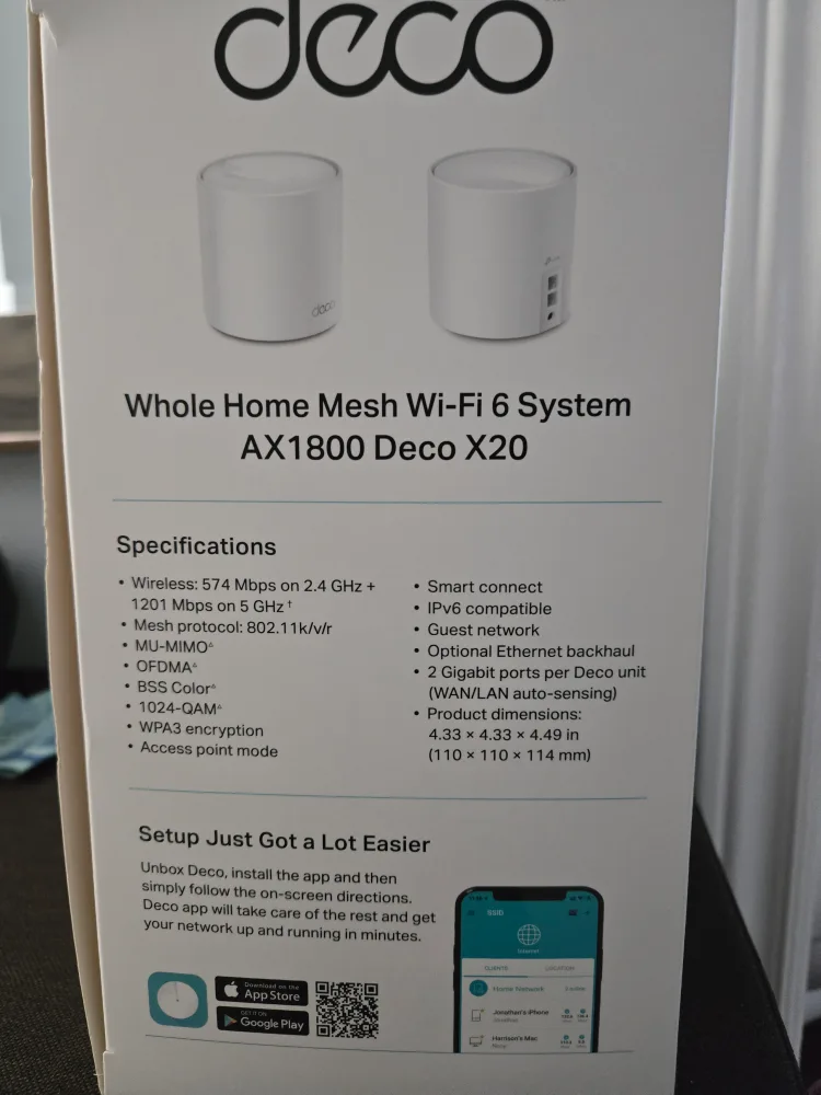 TP-Link Deco X20 AX1800 Whole Home Mesh Wi-Fi 6 System image indicator(2)