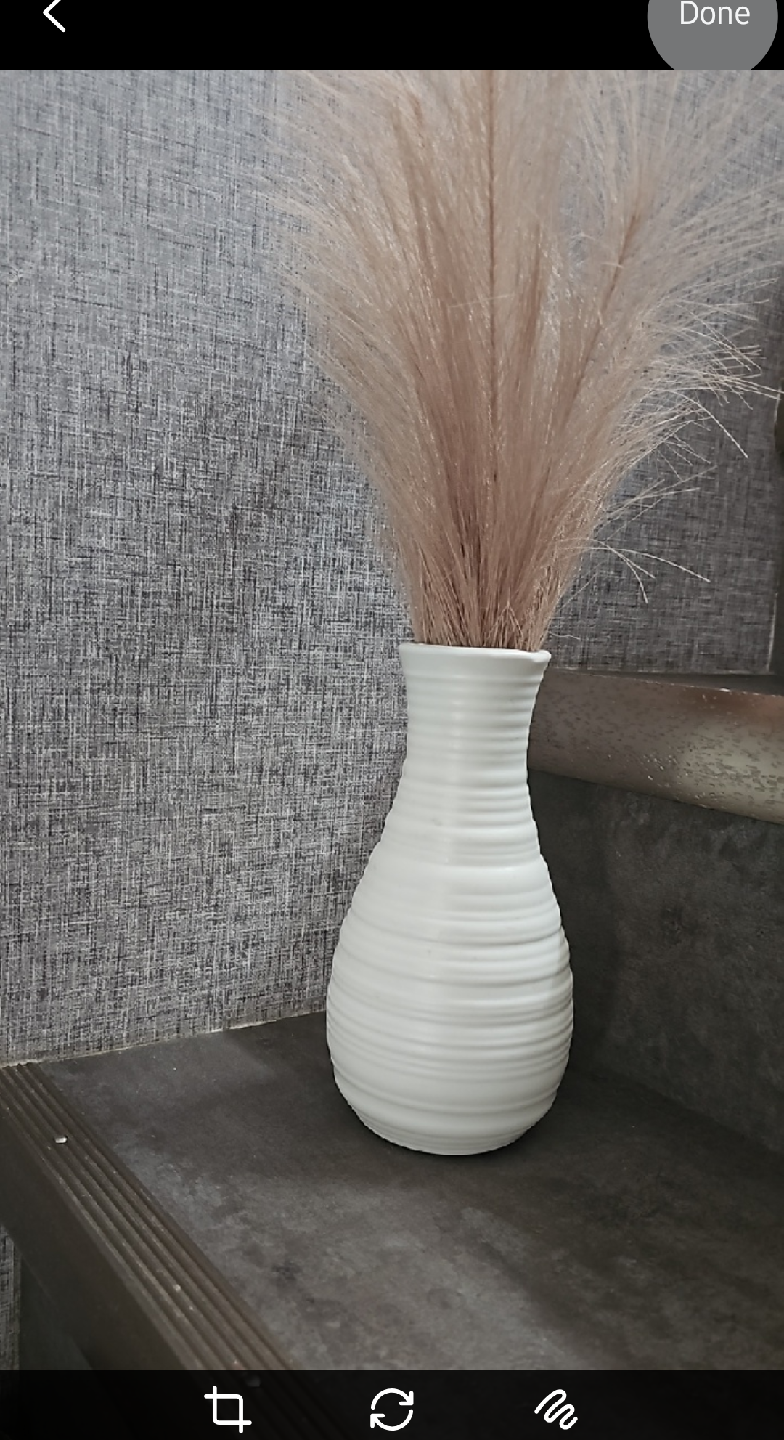 White Ceramic Vase with Pampas Grass
