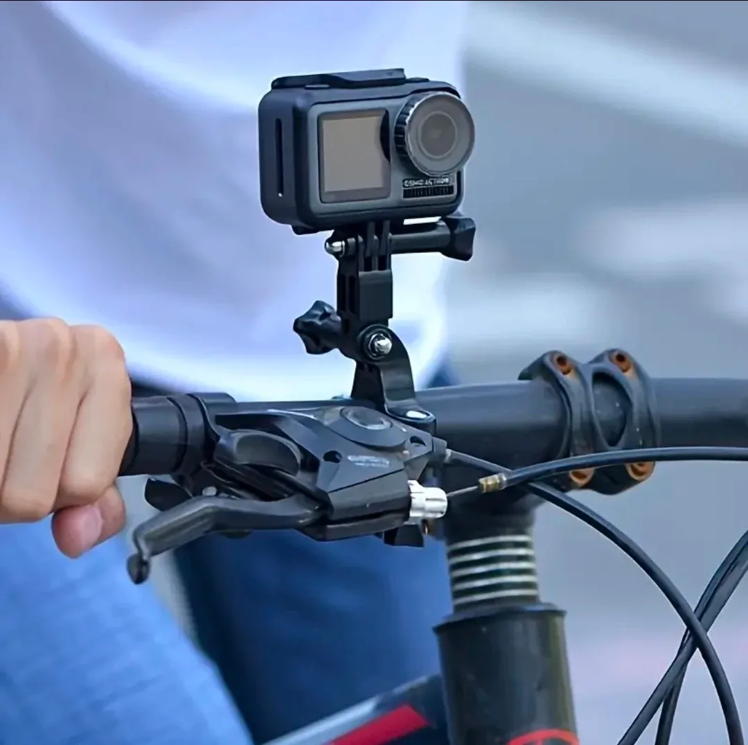 Universal Action Camera Bike Mount with Adjustable Pivot Arm thumbnail