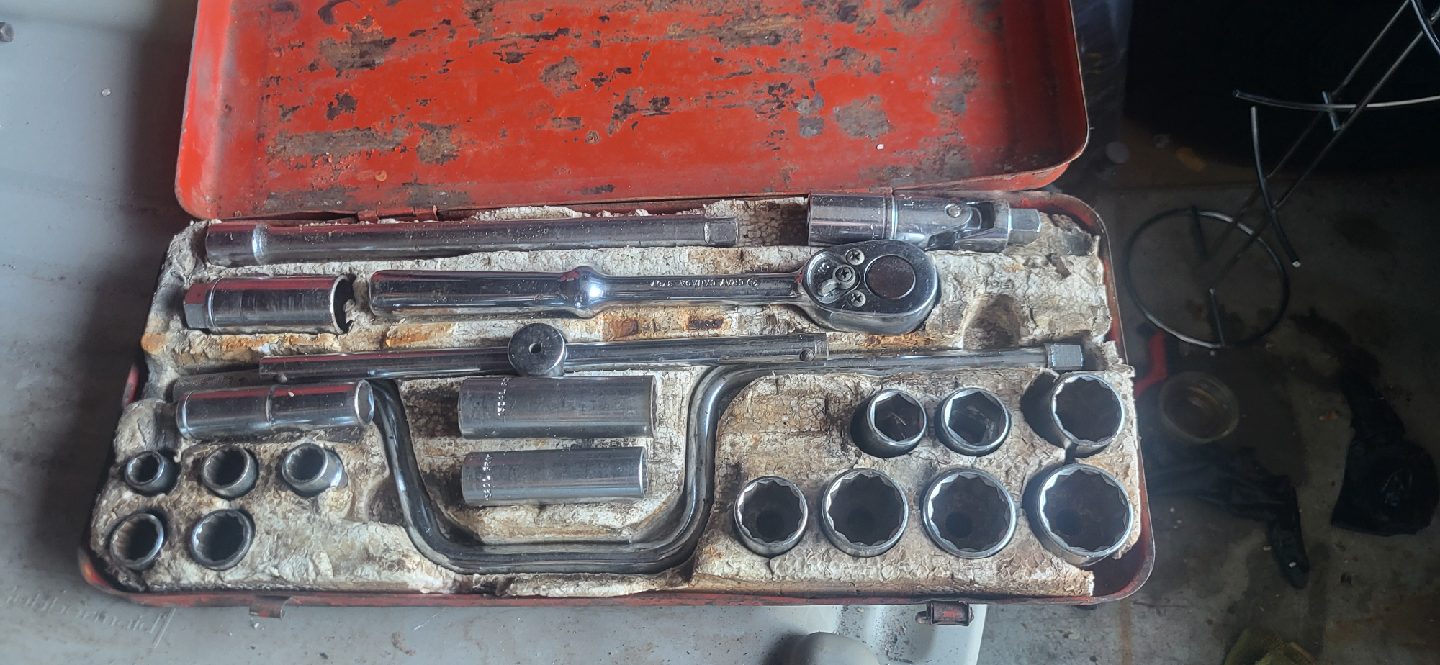 Vintage Socket Wrench Set in Metal Case