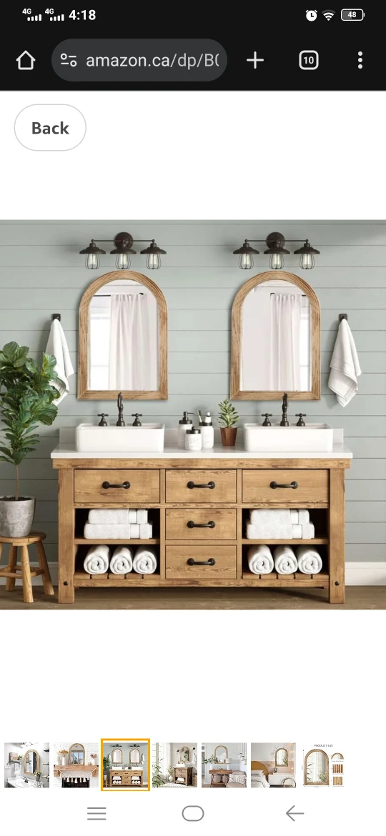 Arched Wood Frame Mirror - photo 3