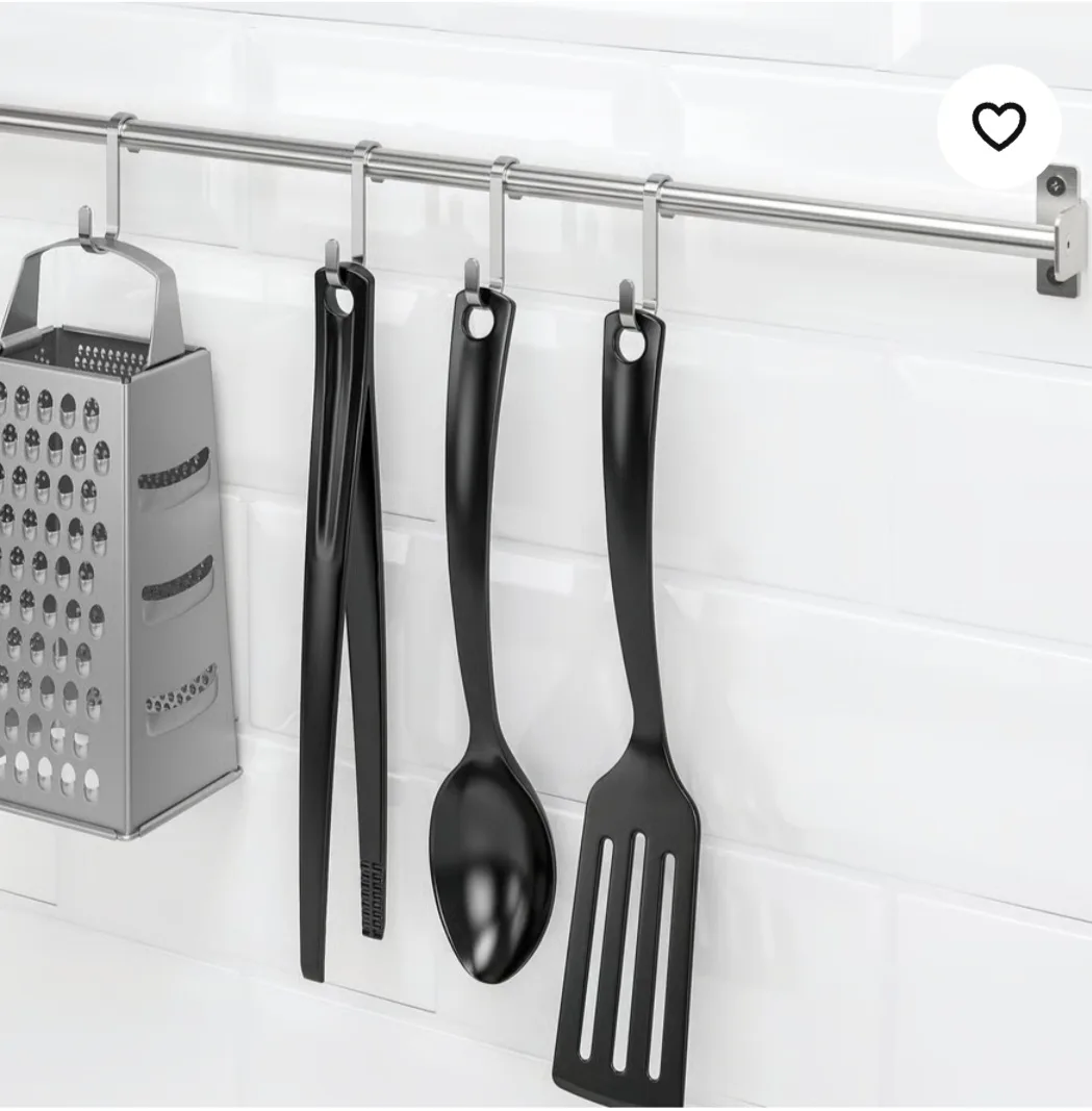 IKEA Rail w/ Container & 8 Hooks - Stainless Steel image indicator(7)