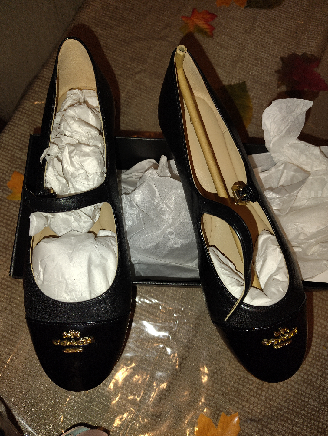 New Coach Aubree Leather Mary Janes - Size 7B - photo 2