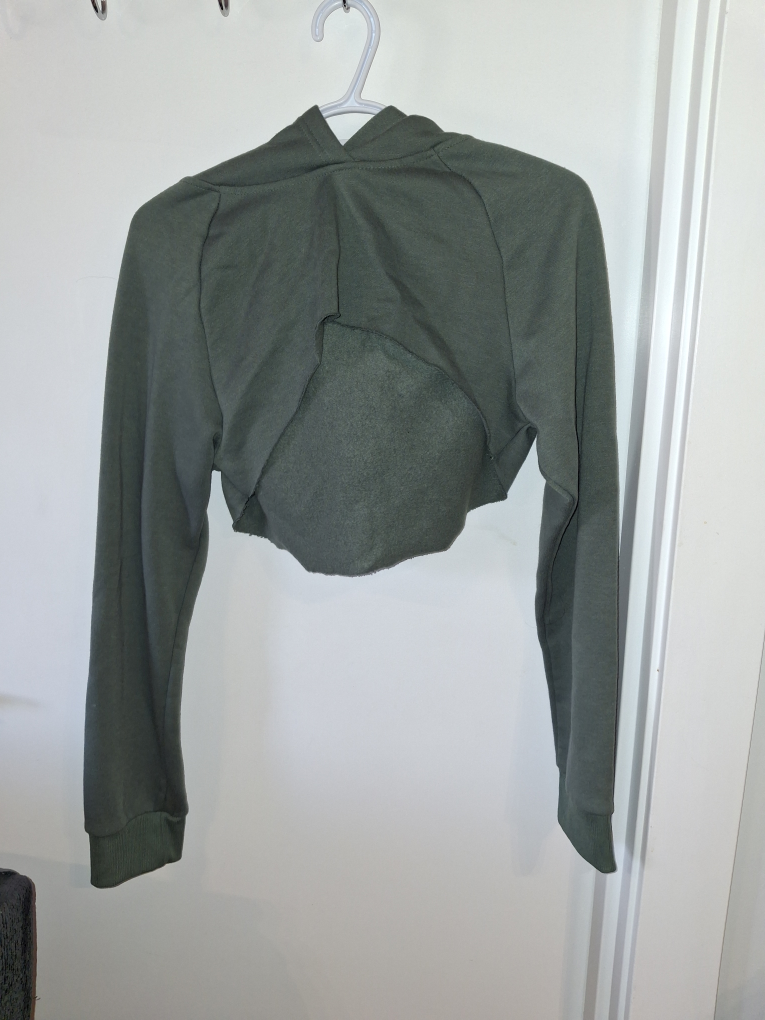 Green Cropped Hoodie large