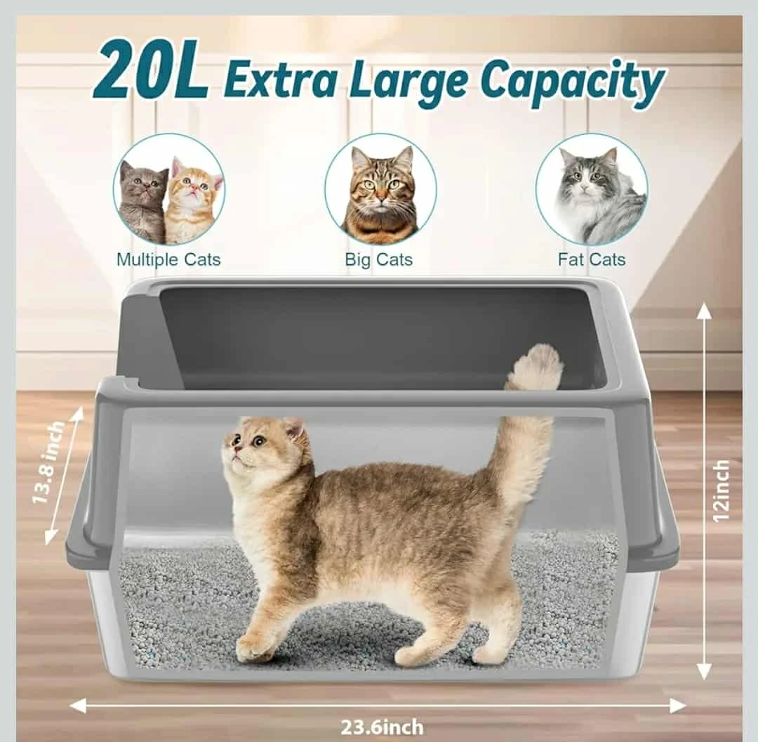Extra Large Stainless Steel Cat Litter Box - photo 2