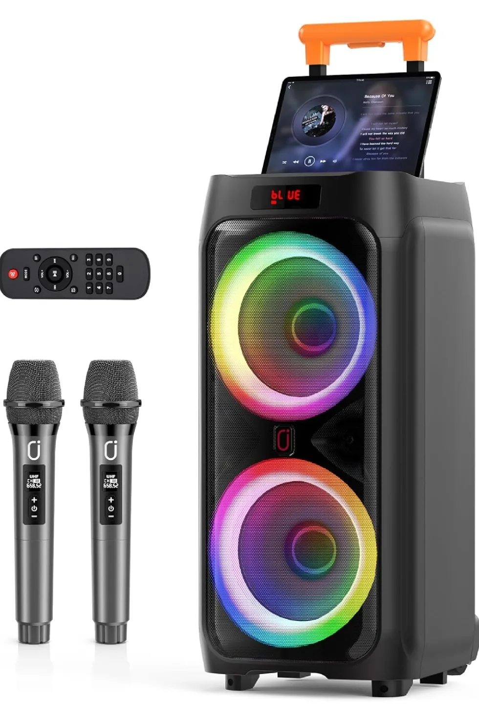 Portable Karaoke Speaker with Dual Subwoofers image indicator(2)