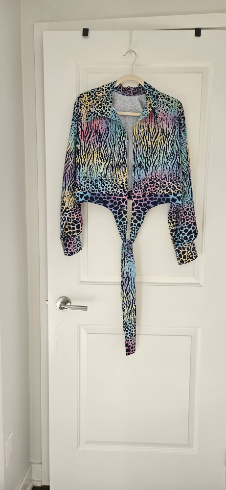 Animal Print Tie Front Top, Size Medium - photo 2