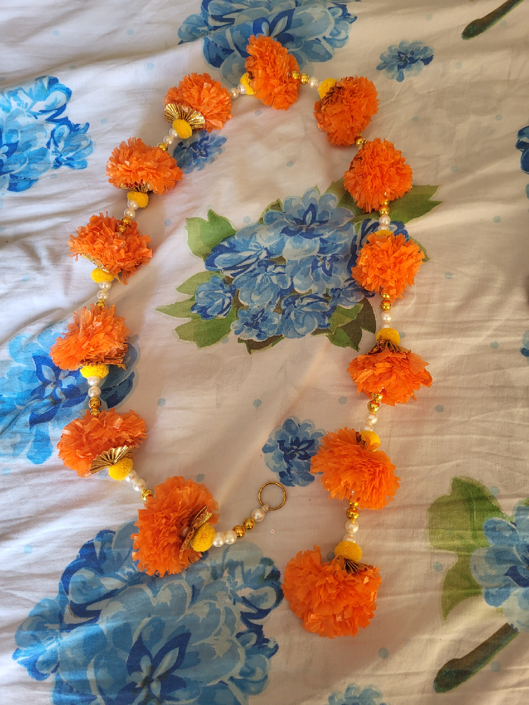 Orange Artificial Marigold Garland - photo 5