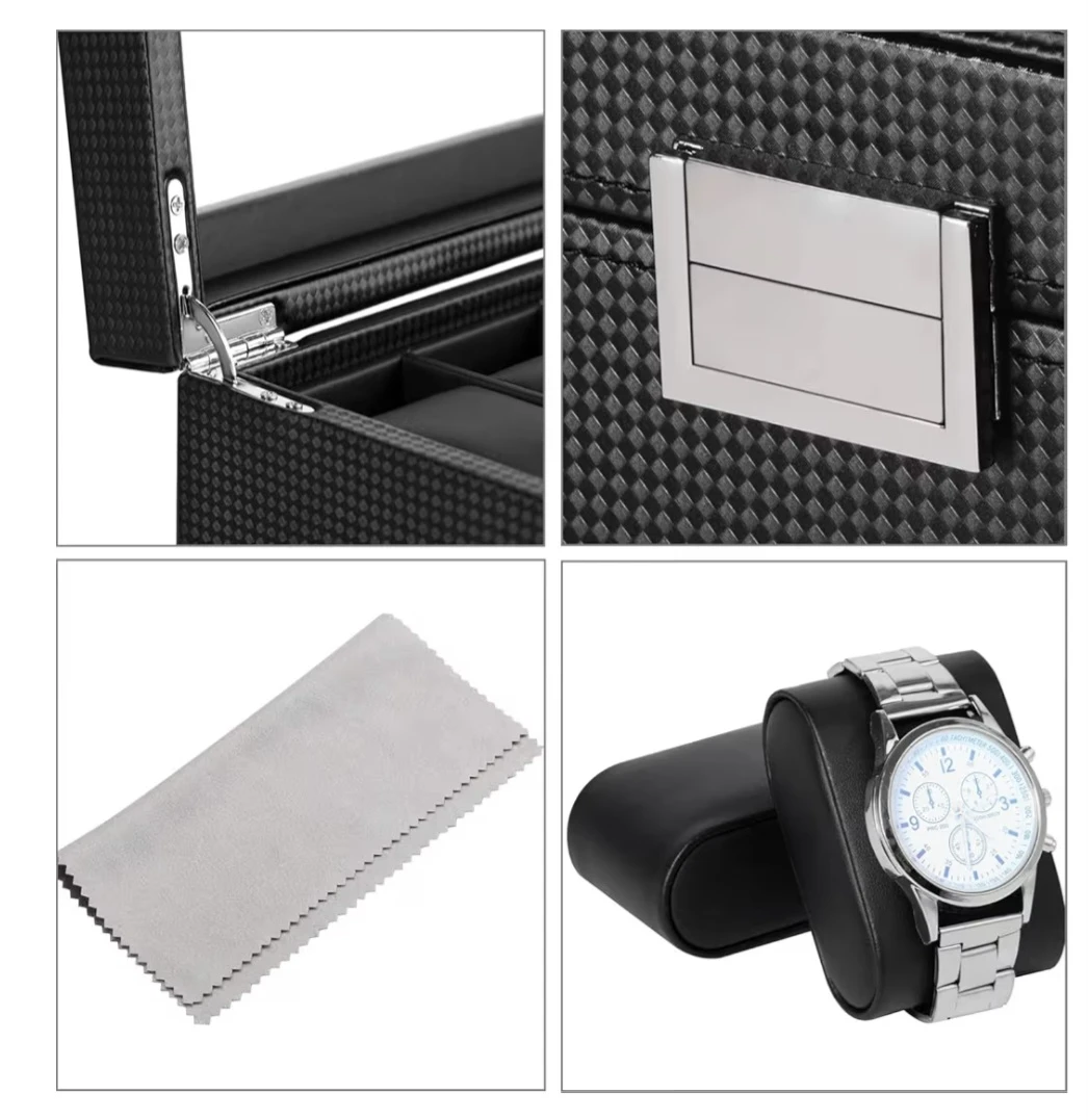 Black Carbon Fiber Watch Box Organizer - photo 5