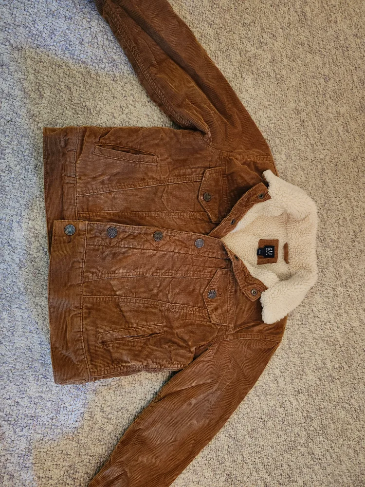 GapKids Brown Corduroy Jacket with Sherpa Lining thumbnail