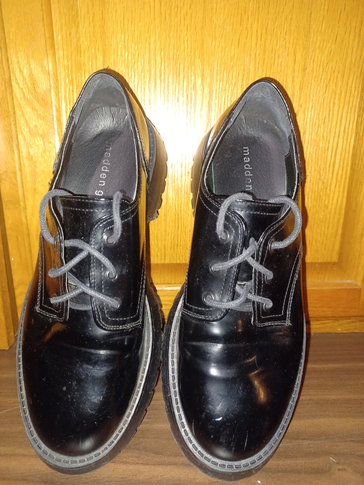 Black Platform Oxford Shoes, Size 9 - photo 4