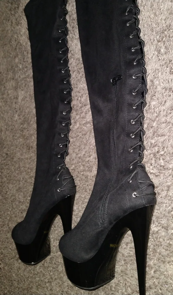 Ellie Sexy 6" Velvet Platform Stiletto's Over the Knee Boots image indicator(10)