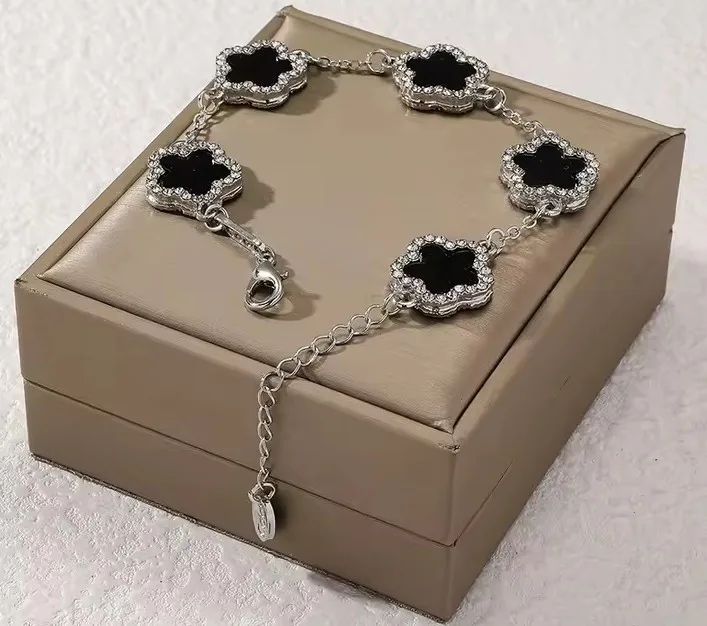Clover Charm Bracelet - Silver & Gold thumbnail