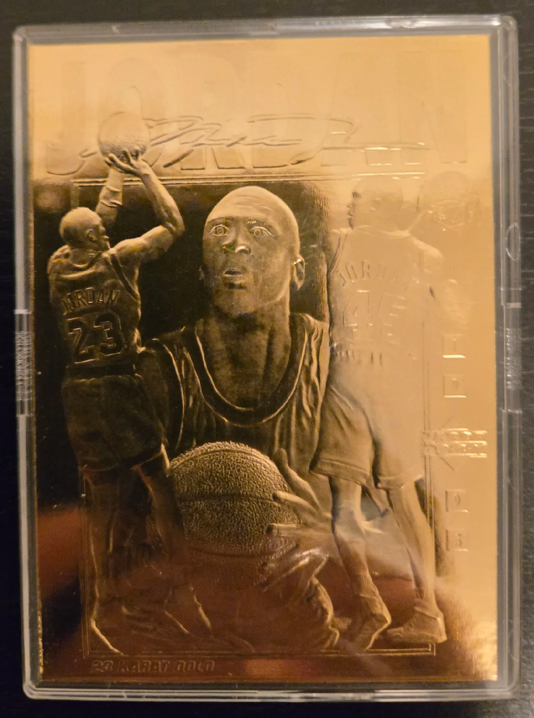 Michael Jordan Triple Image 23 Karat Gold Card image indicator(3)