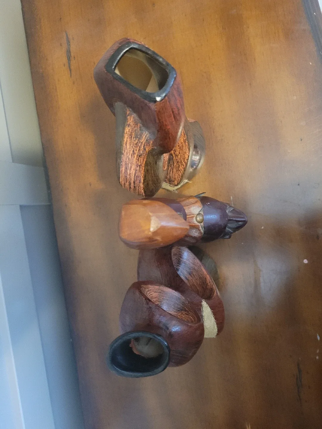 Set of 3 Decorative Wooden Vases image indicator(3)