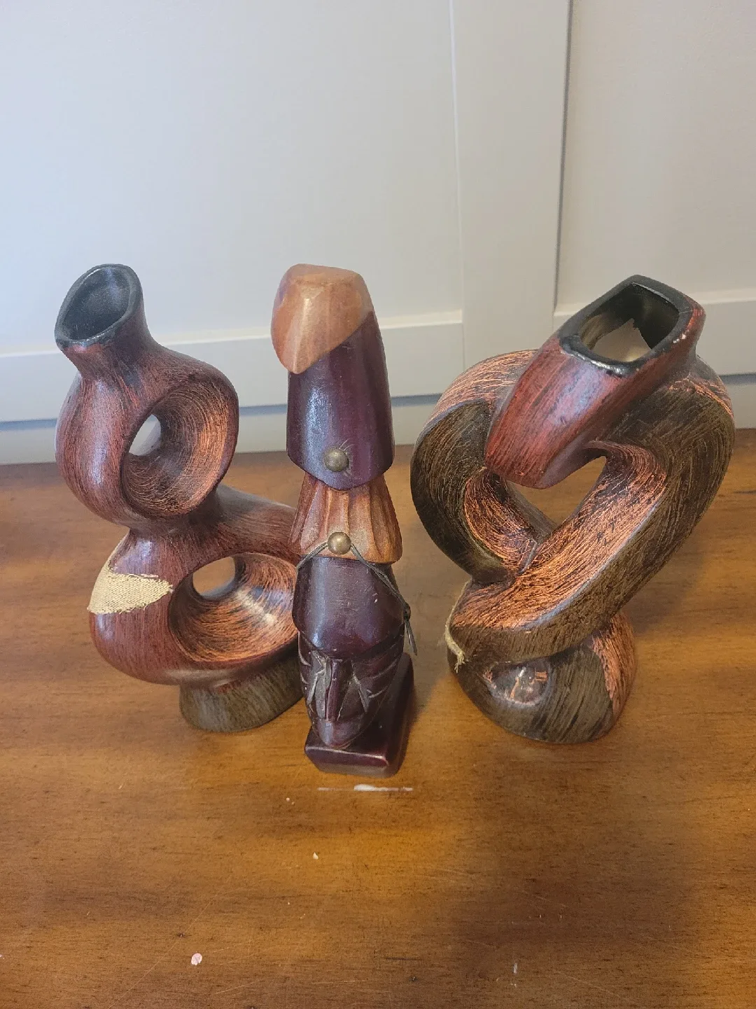 Set of 3 Decorative Wooden Vases image indicator(4)
