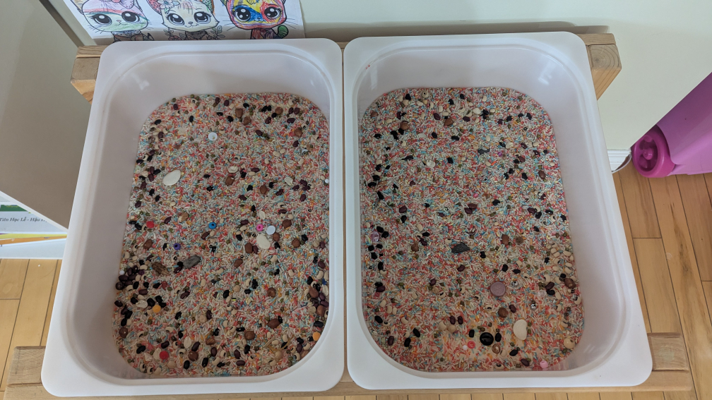 Sensory Table with Two Bins