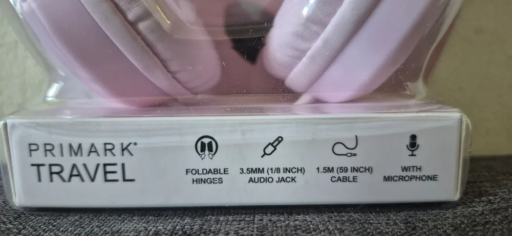 New Primark Travel Folding Wired Headphones - Pink image indicator(2)
