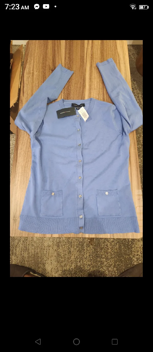 New Tommy Hilfiger Blue Cardigan - Size M image indicator(2)