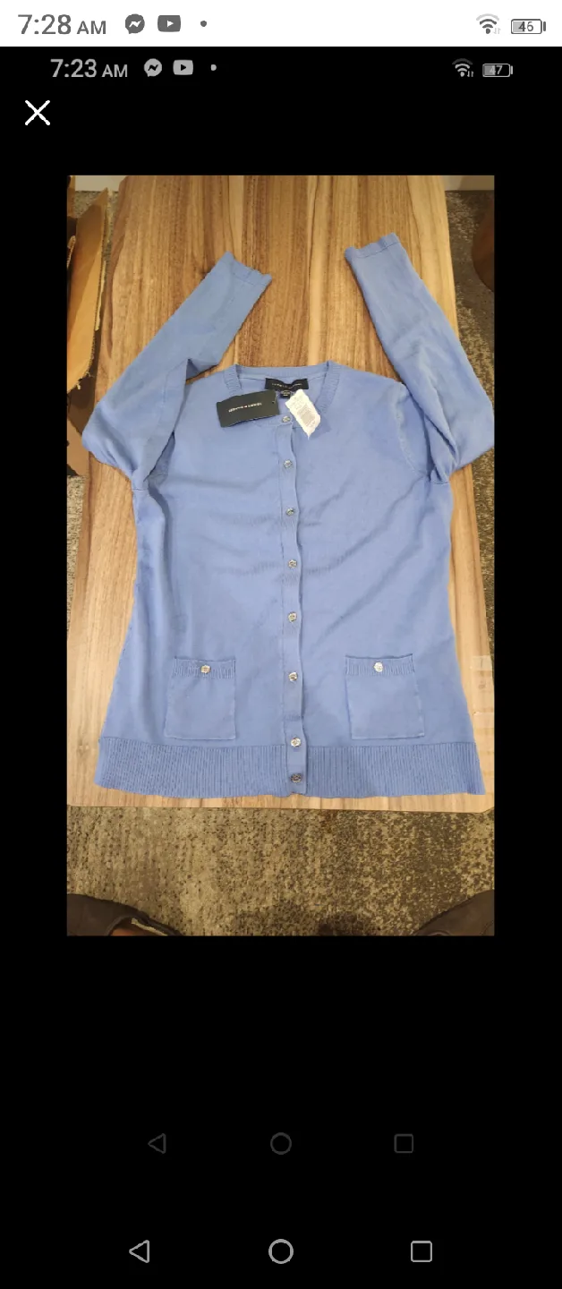 New Tommy Hilfiger Blue Cardigan - Size M image indicator(3)
