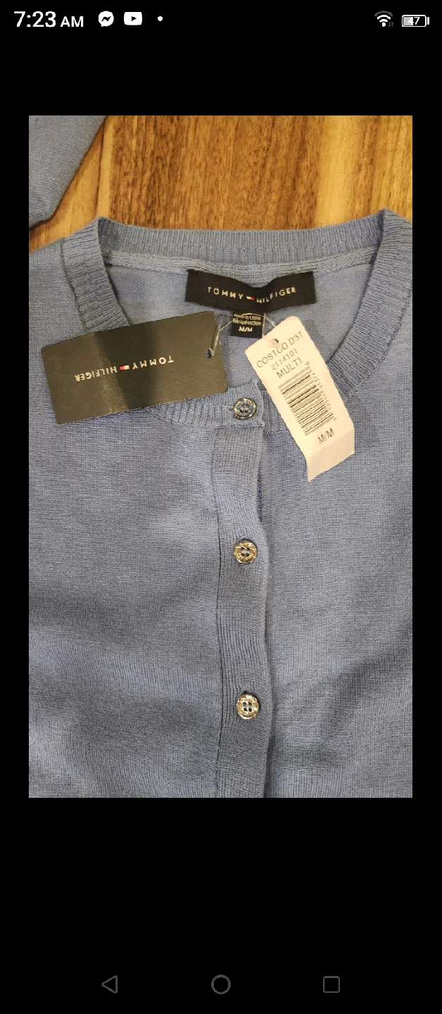 New Tommy Hilfiger Blue Cardigan - Size M image indicator(5)
