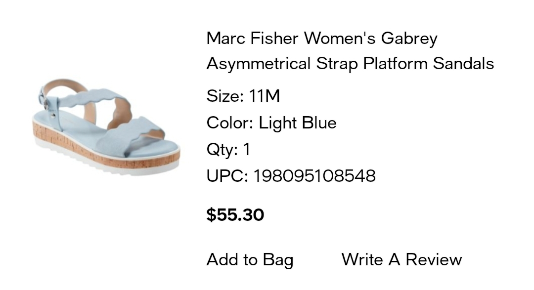 Marc Fisher Gabrey Sandals - Light Blue, Size 11 (New) - photo 2
