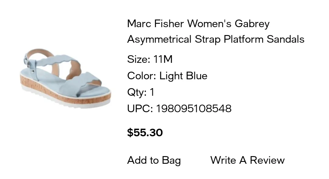 Marc Fisher Gabrey Sandals - Light Blue, Size 11 (New) image indicator(2)