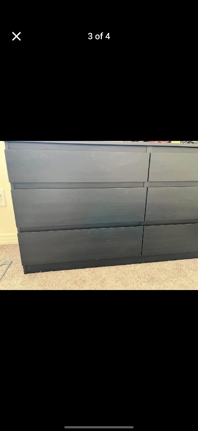 6-Drawer Dresser - Black - photo 3