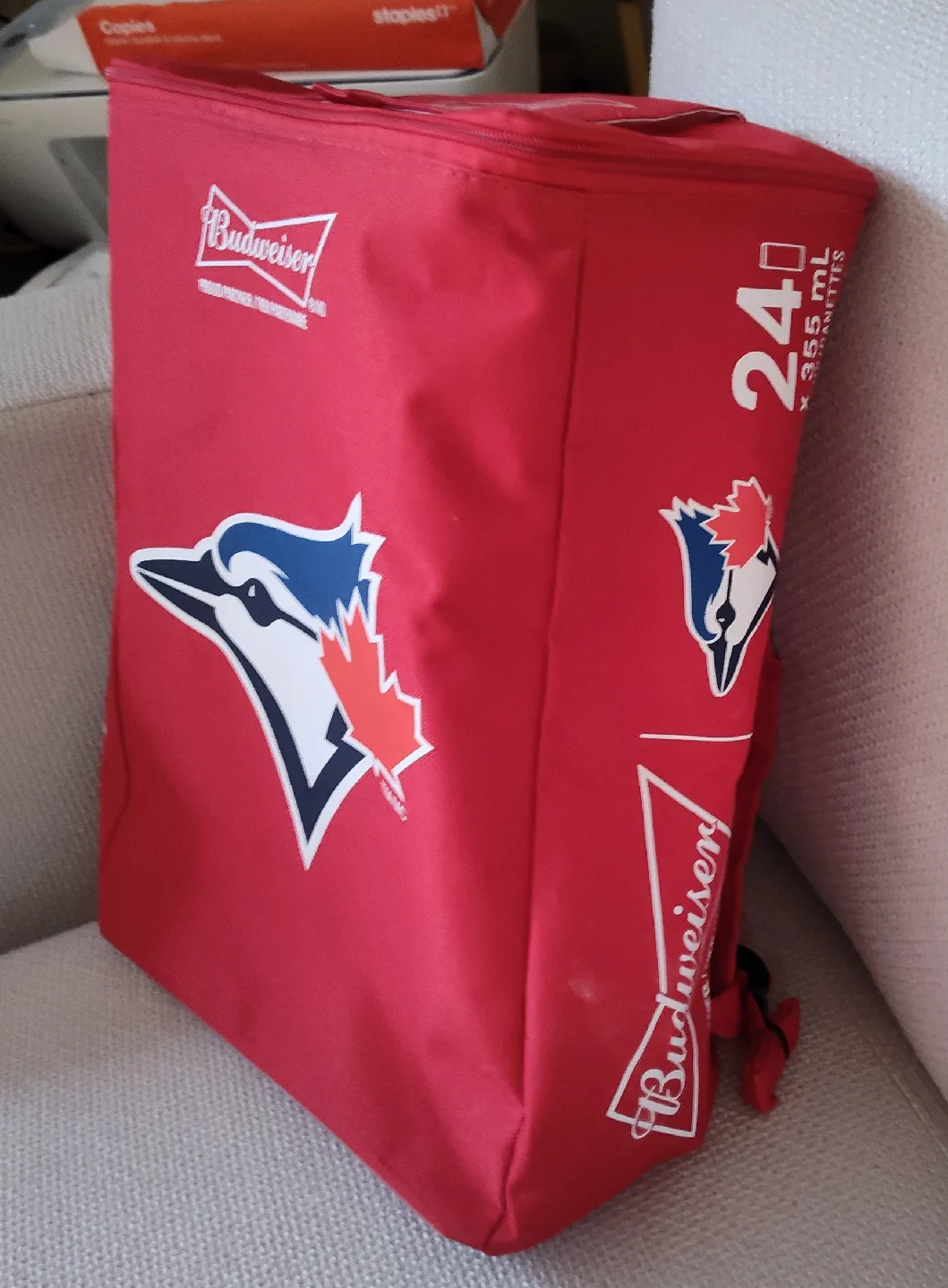 Budweiser Blue Jays 24 Can Backpack Cooler - Red image indicator(2)