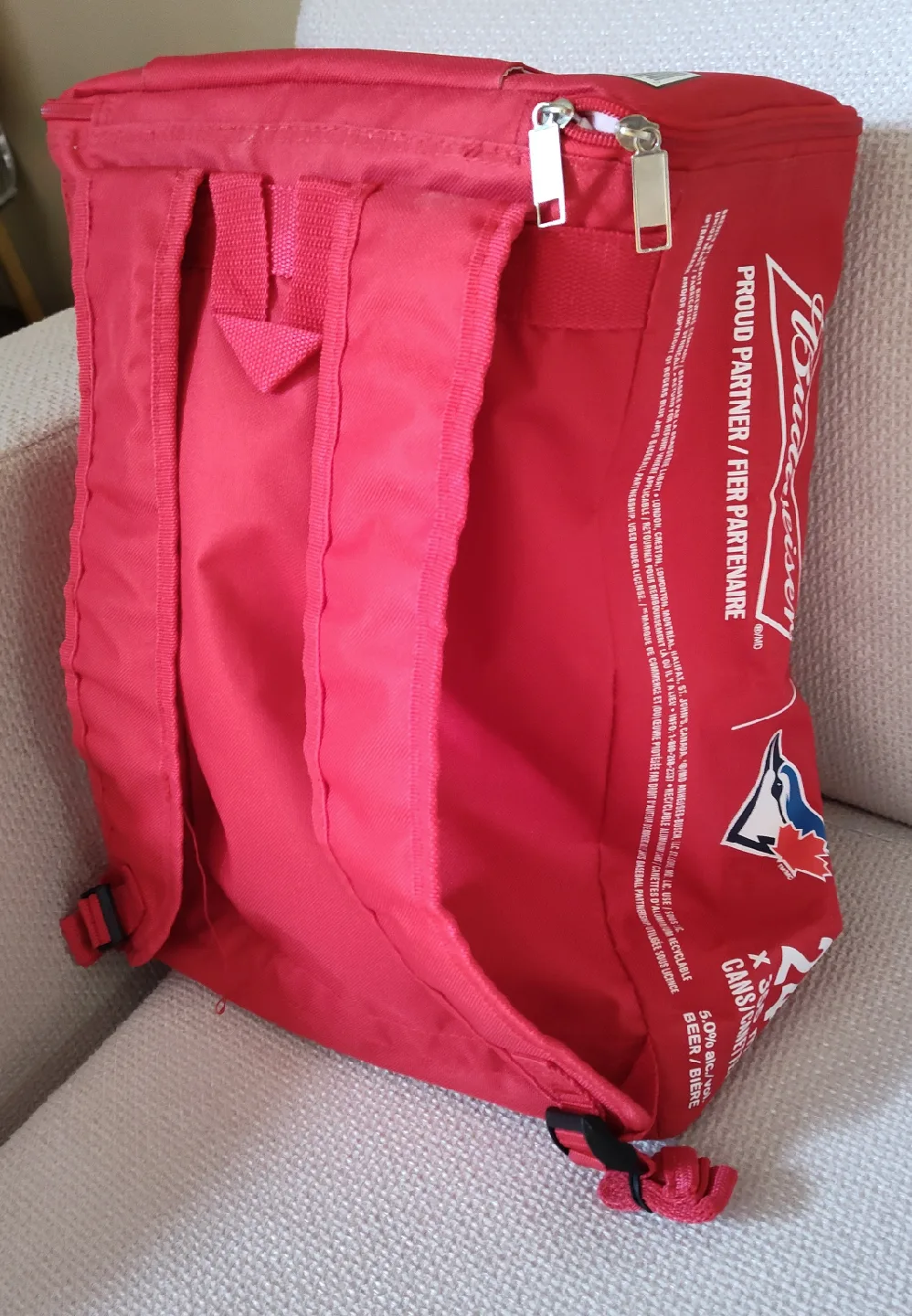 Budweiser Blue Jays 24 Can Backpack Cooler - Red image indicator(3)