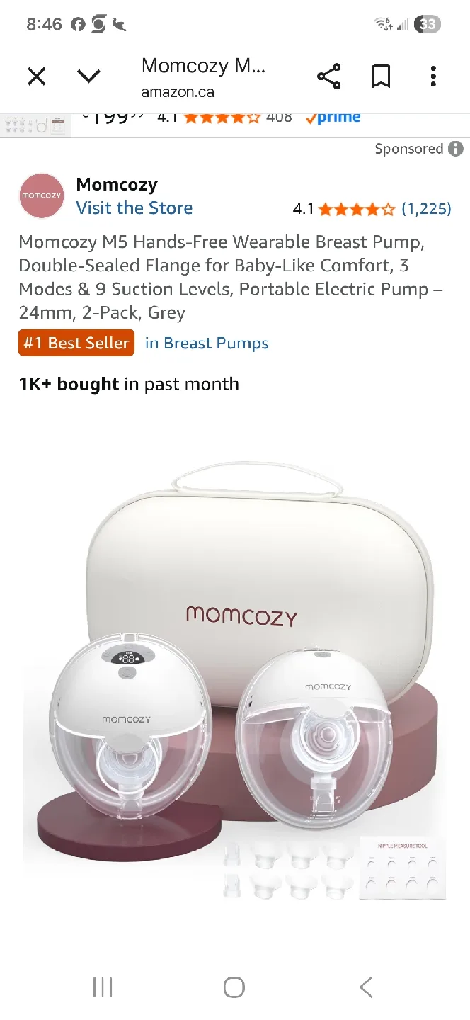 Momcozy M5 Wearable Breast Pump - 2 Count image indicator(4)