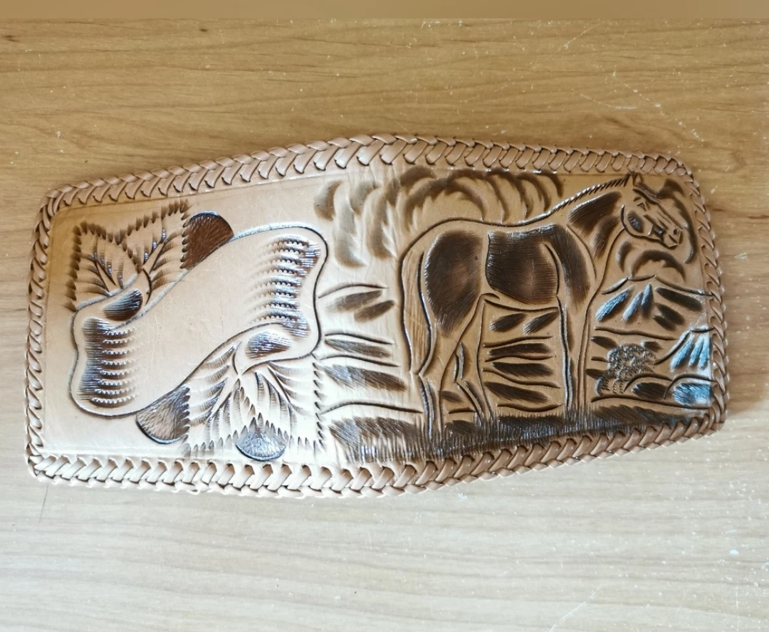 Vintage Hand Tooled Leather Wallet - photo 5