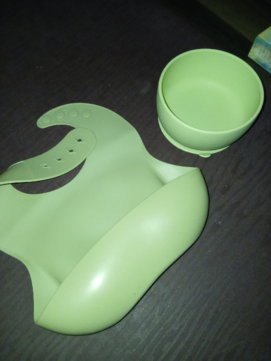 Silicone Baby Bib and Bowl Set - Green