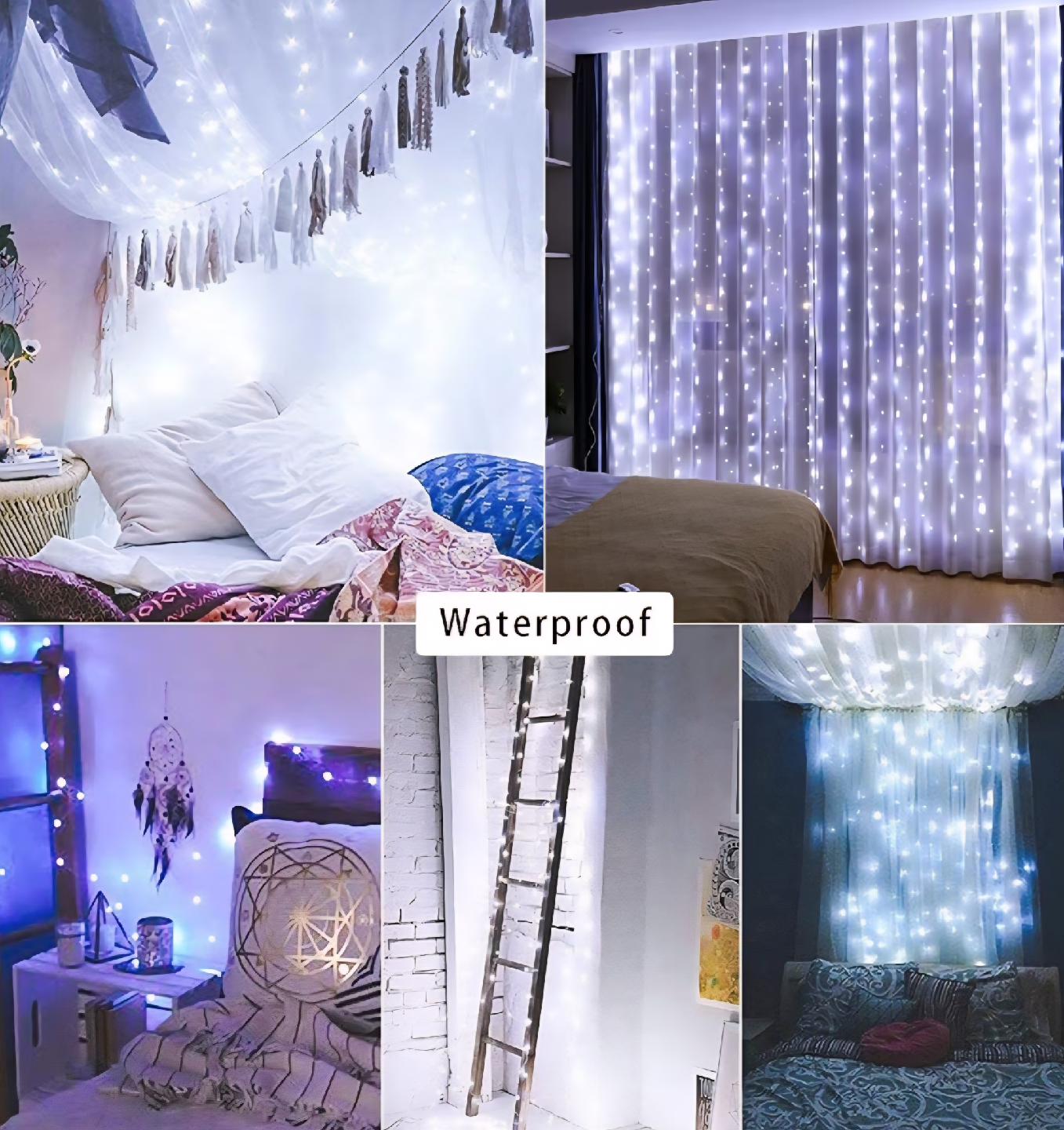 New 300 LED Window Curtain Fairy Lights 3M x 3M - photo 3