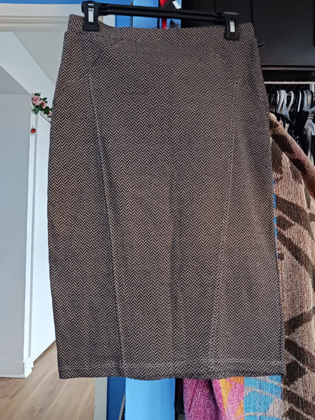 Brown Herringbone Skirt thumbnail
