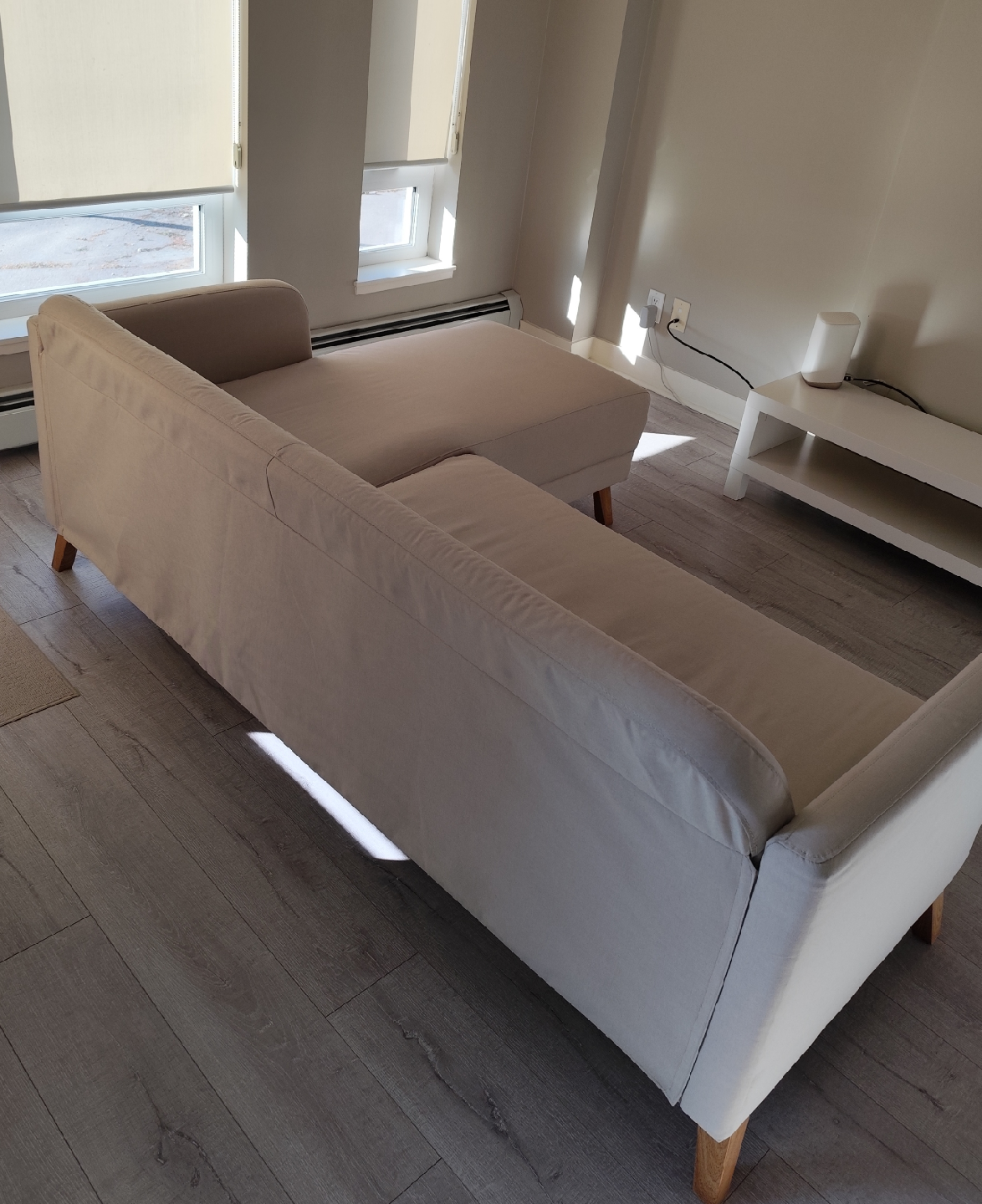 Beige Sectional Sofa with Chaise - photo 2