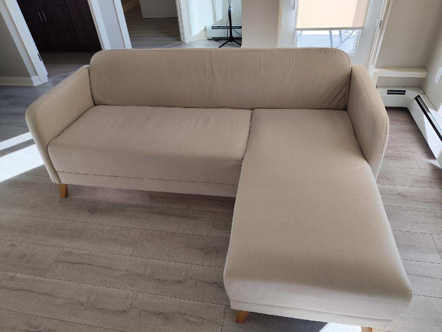 Beige Sectional Sofa with Chaise - photo 3