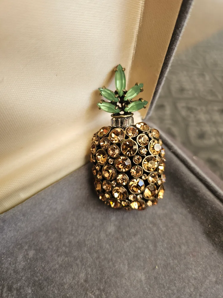 Banana republic Pineapple Rhinestone Brooch thumbnail