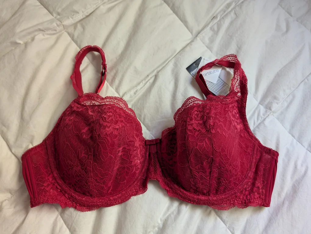 NWT Red Lace Bra 36DD image indicator(5)