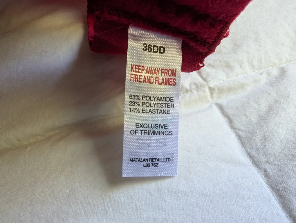 NWT Red Lace Bra 36DD image indicator(7)