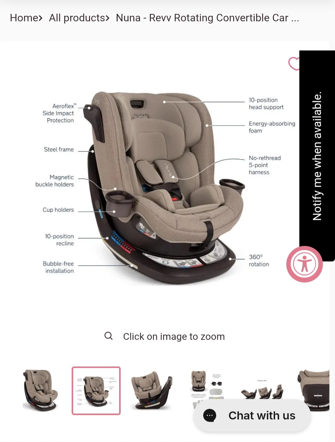 Sold Nuna REVV Rotating Convertible Car Seat image indicator(4)