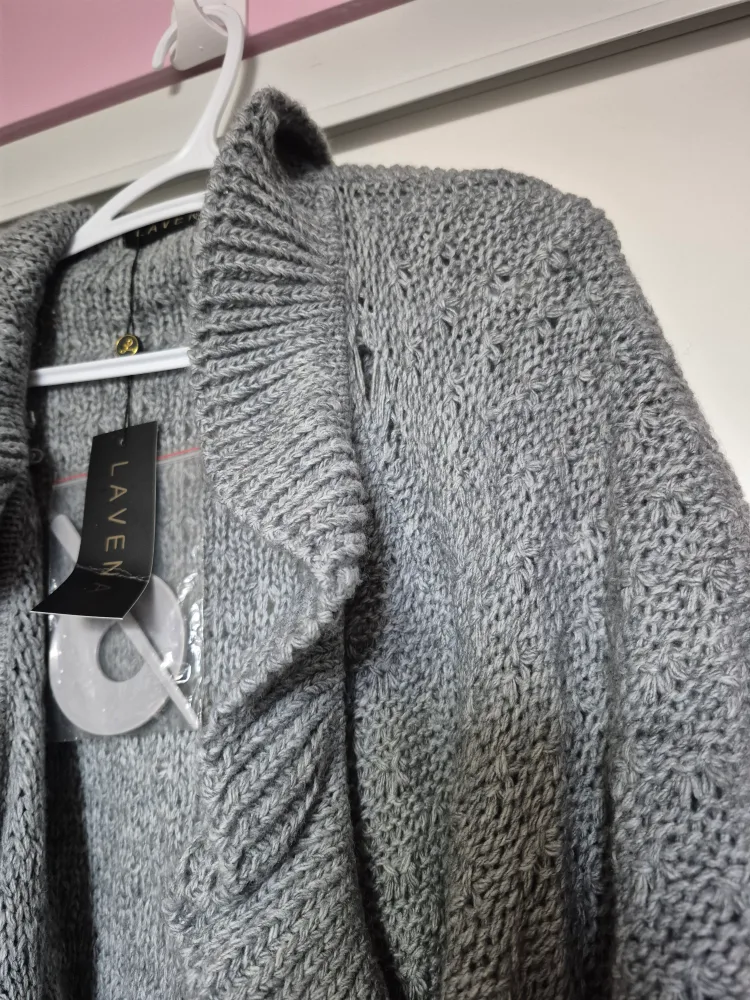 New Lavenia Grey Cardigan - L/XL image indicator(3)