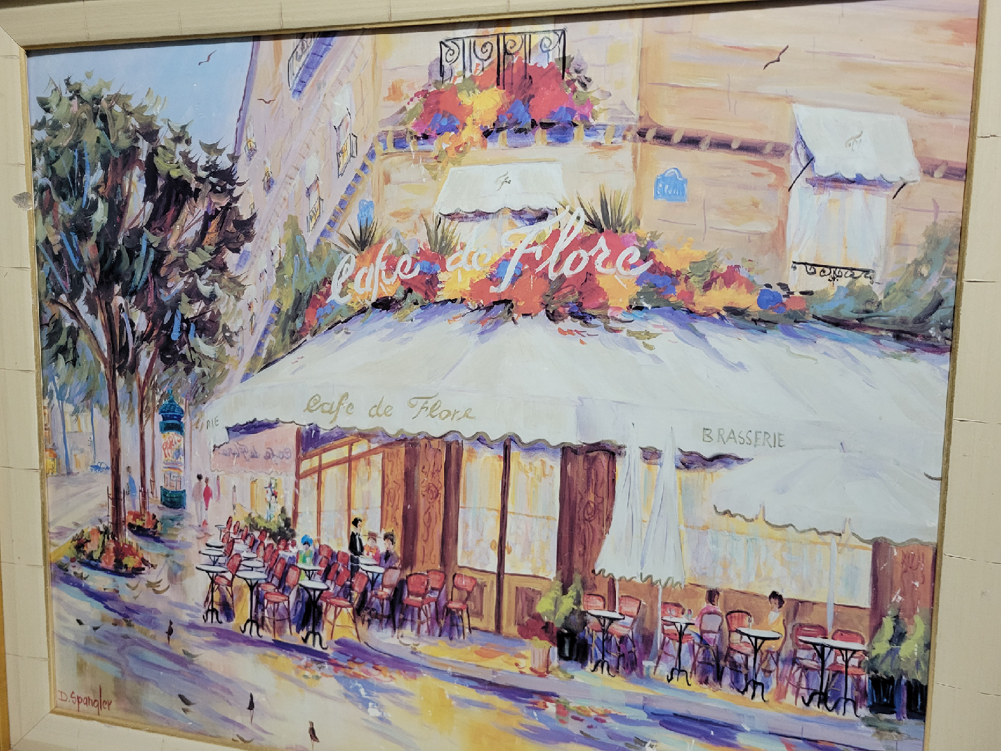 Cafe de Flore Painting by D. Spangler, 30.5" x 26" - photo 5