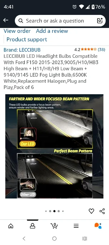 LECCIBUB LED Headlight Bulbs - Ford F150 Compatible image indicator(3)