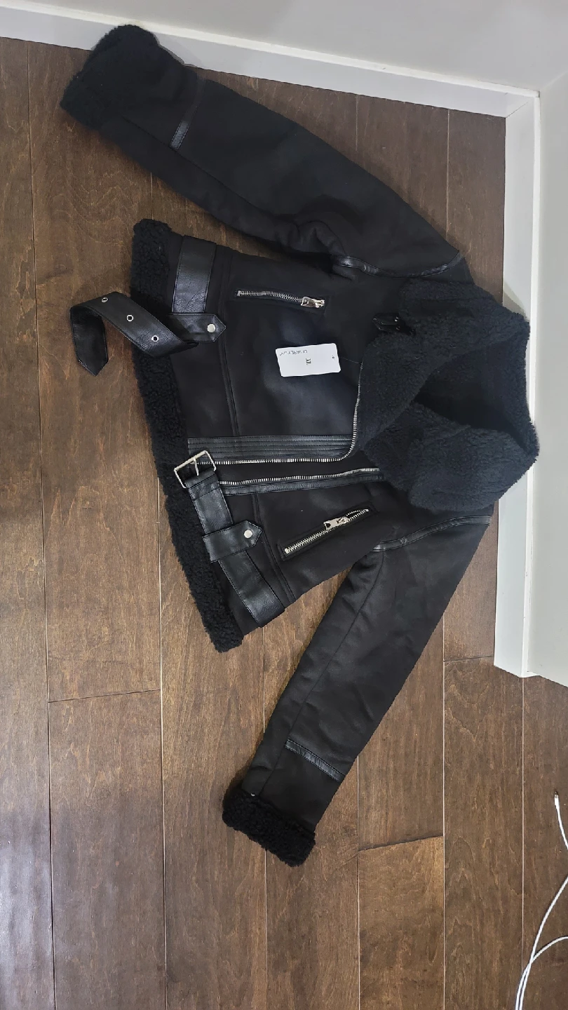 (sizeXL)LY VAREY LIN Women's Faux Shearing Moto Jacket... - photo 3