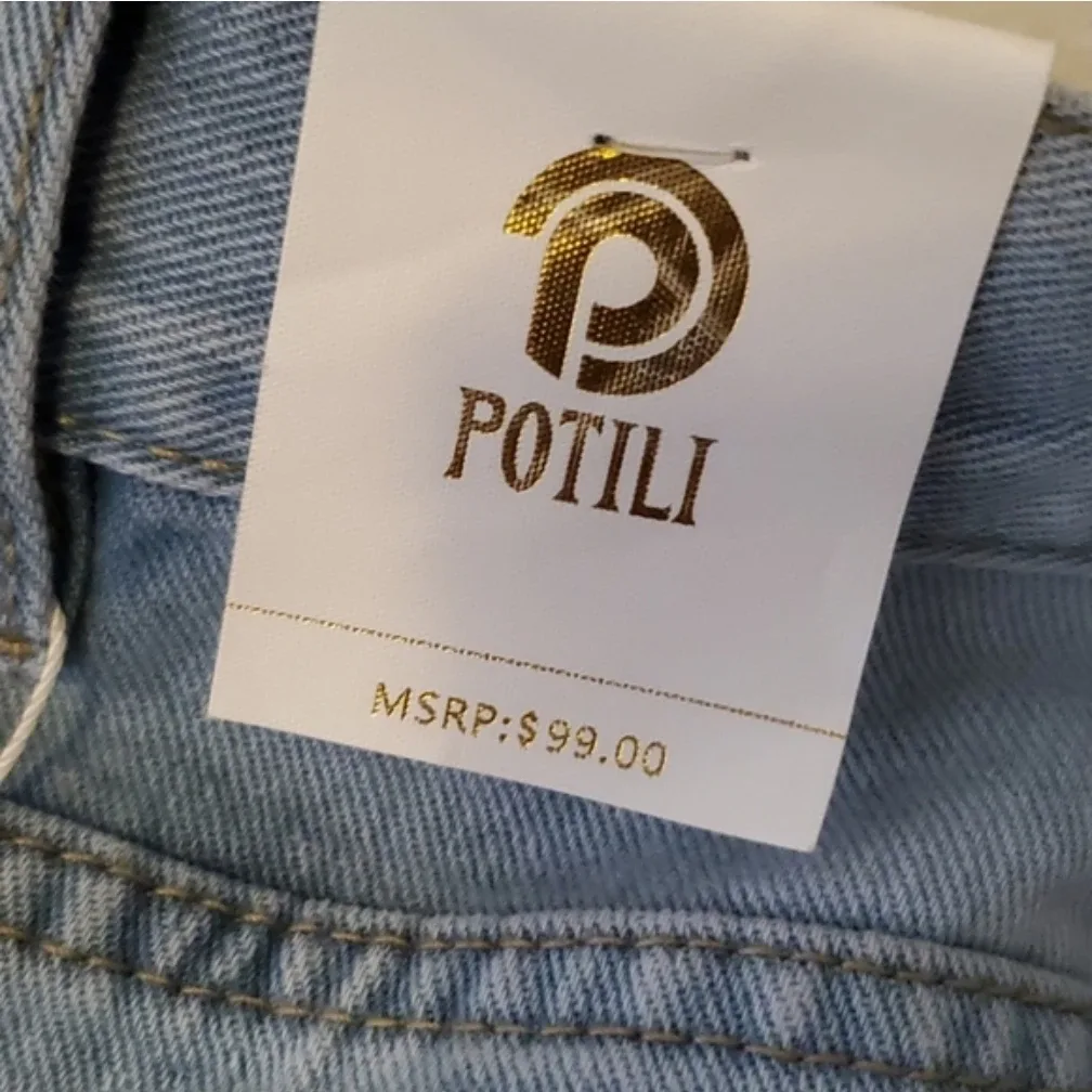 Potili Asymmetrical Straight Leg Jeans NEW size 4 image indicator(9)