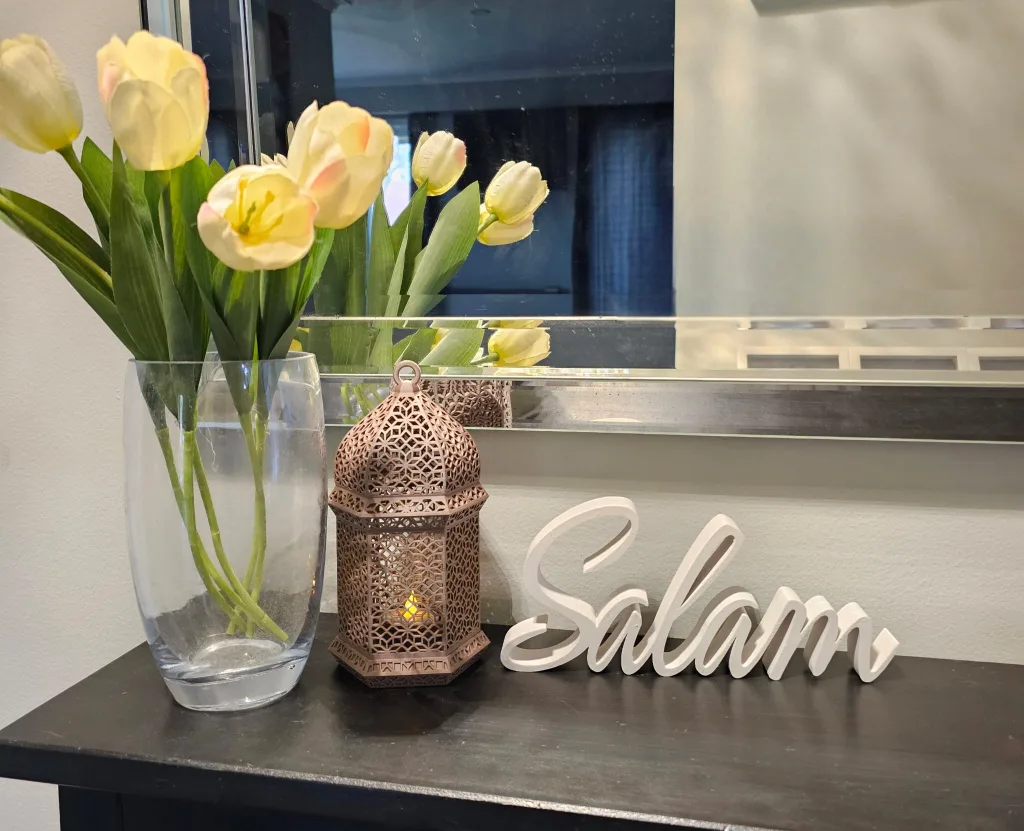 Modern Salam Entryway Table Sign (customizable text) thumbnail